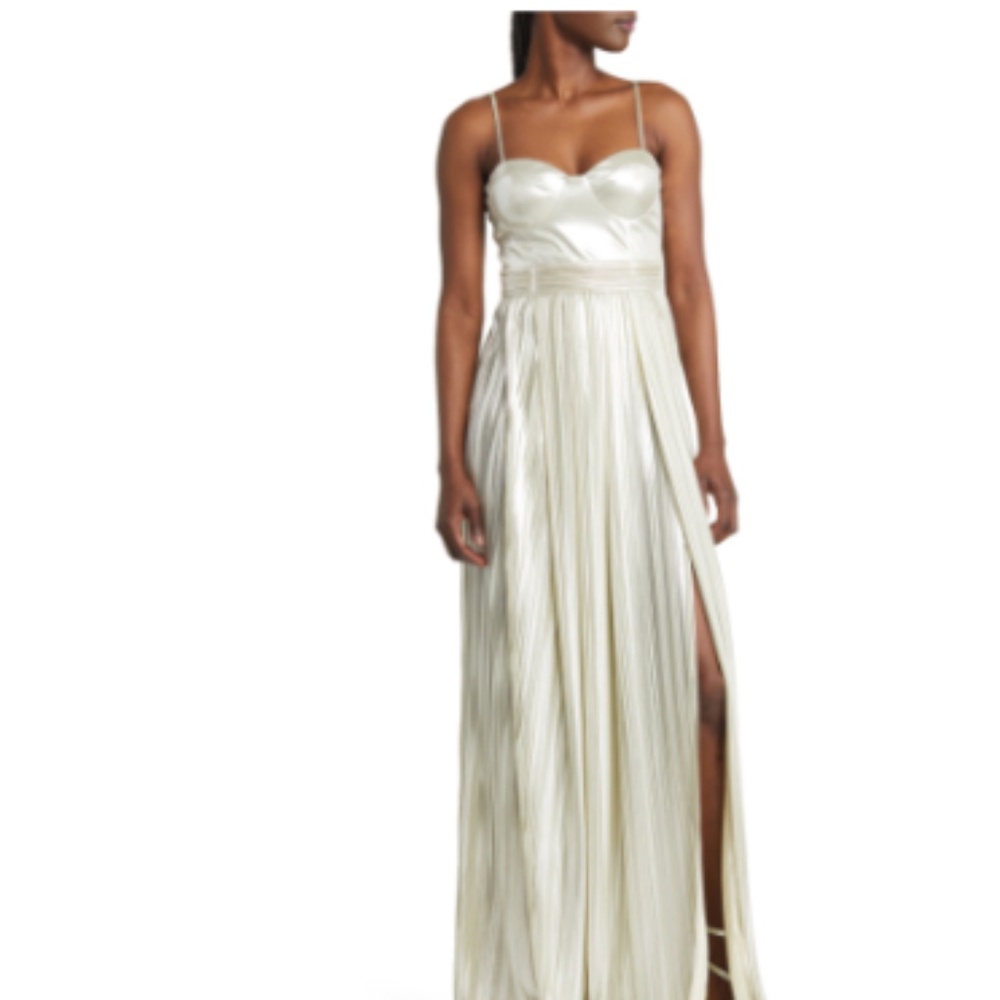 Silver metallic evening gown